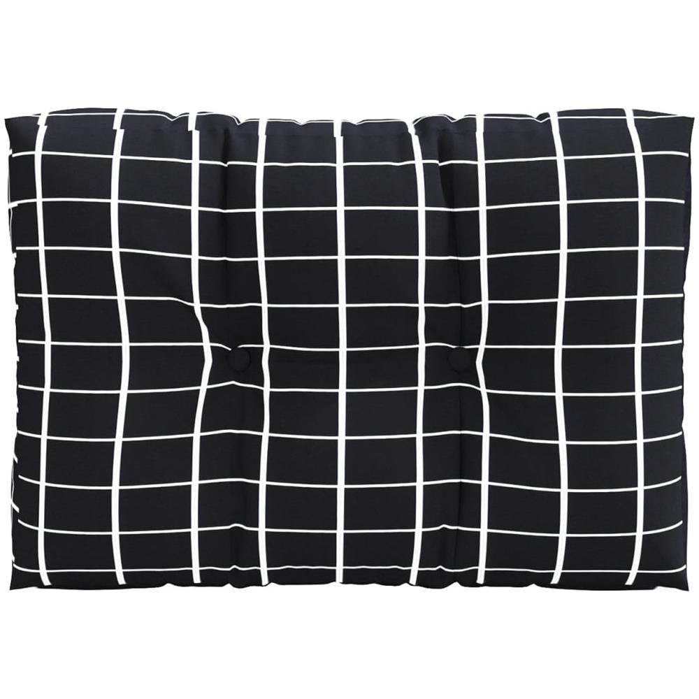 Cuscini Per Divani In Pallet 2 Pz Neri Motivo A Quadri Tessuto - Foto 3