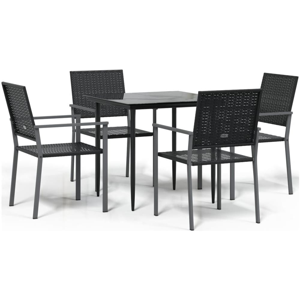 Set Da Pranzo Da Giardino 5 Pz In Polyrattan E Acciaio - Foto 2