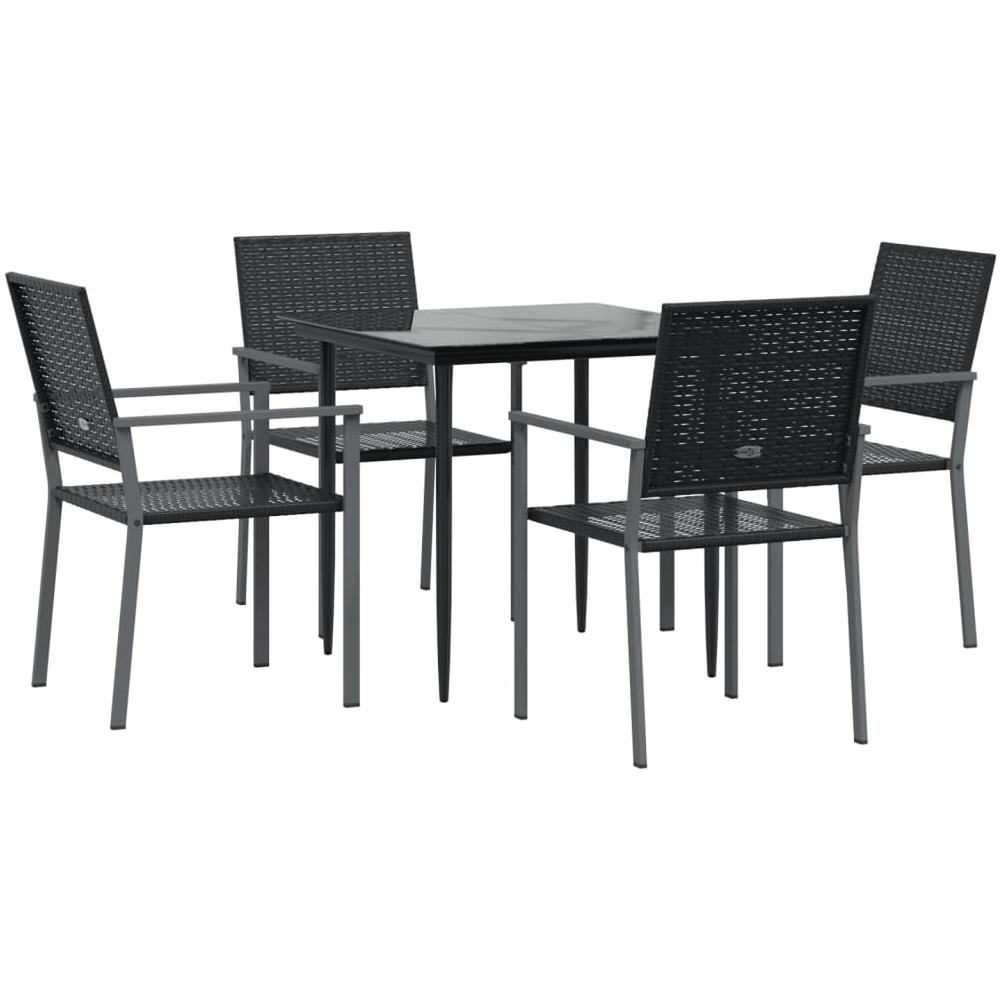 Set Da Pranzo Da Giardino 5 Pz In Polyrattan E Acciaio - Foto 3