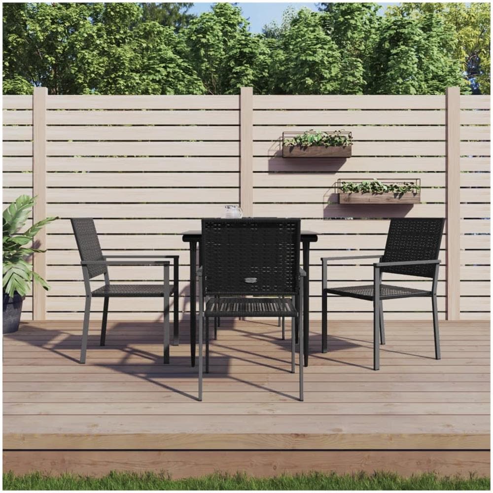 Set Da Pranzo Da Giardino 5 Pz In Polyrattan E Acciaio - Foto 1