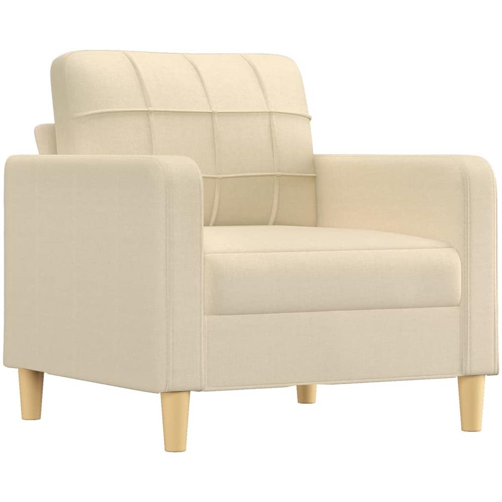 Set Divani 4 Pz Con Cuscini Crema In Tessuto - Foto 3