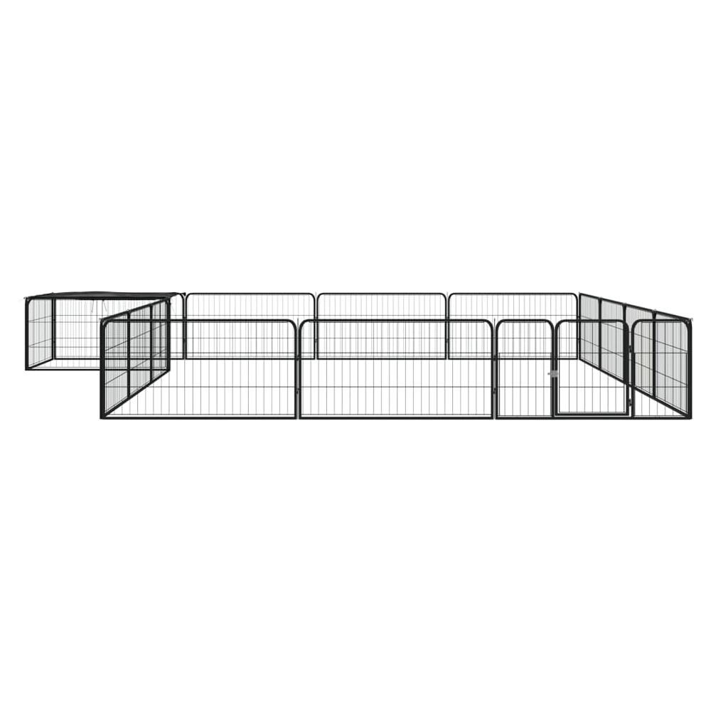 Box Cani 16 Pannelli Nero 100x50 Cm Acciaio Verniciato Polvere - Foto 2