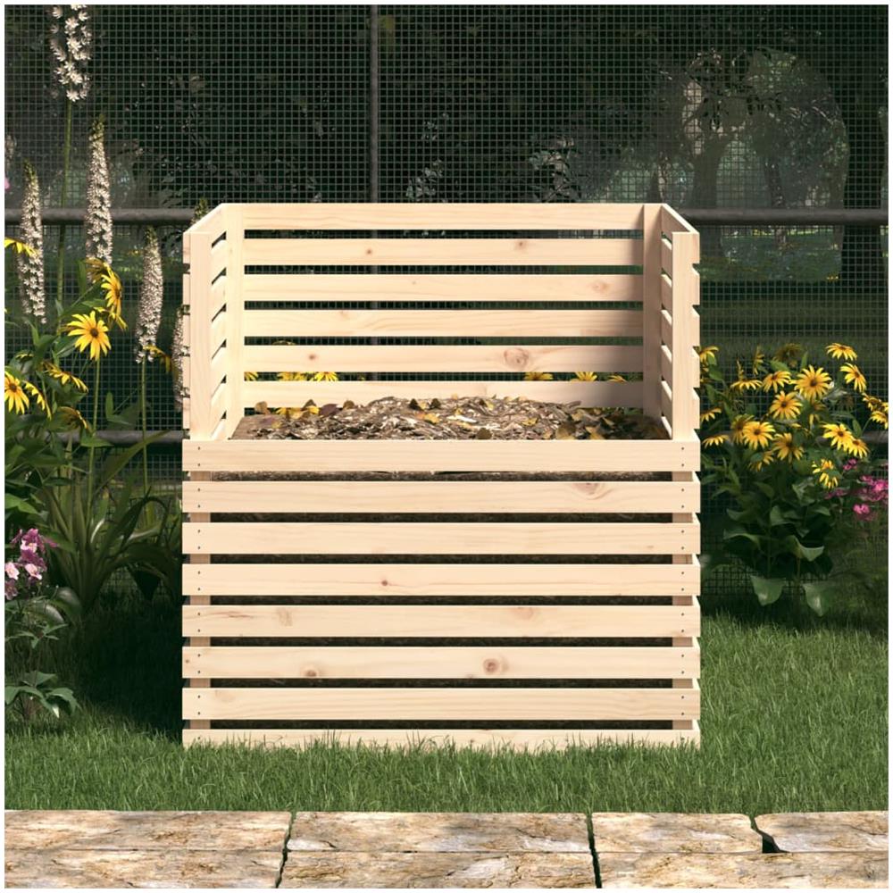 Compostiera 100x100x102 Cm In Legno Massello Di Pino - Foto 3