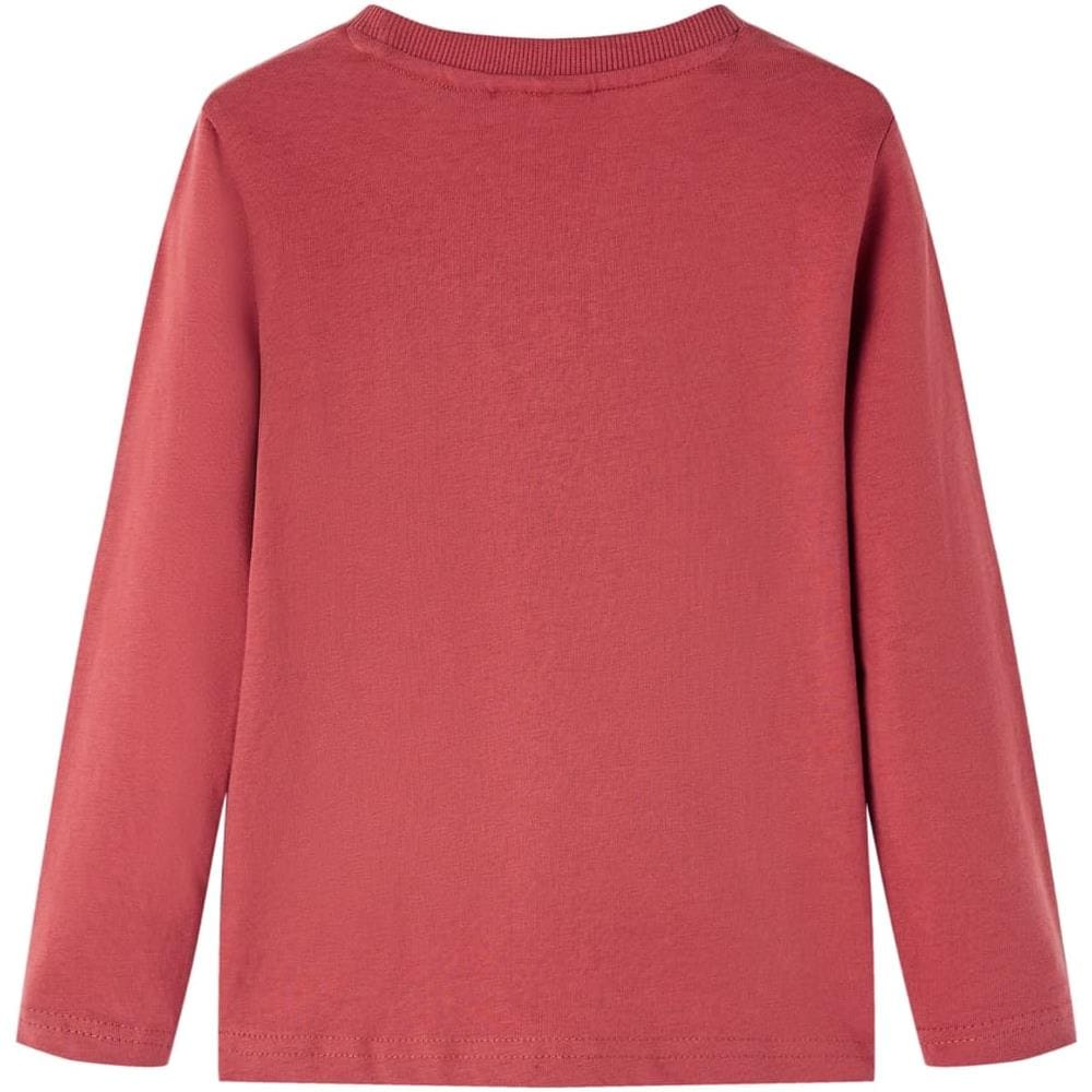Maglietta Per Bambini A Maniche Lunghe Stampa Bovino Rosso Bruciato 92 - Foto 2