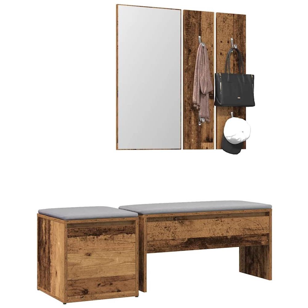 Set di Mobili da Corridoio Legno Antico in Legno Multistrato - Foto 2