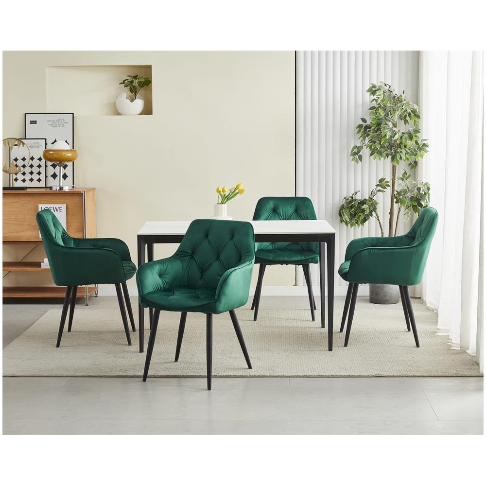 Sedia LUKK - Velluto verde scuro per soggiorno, cucina, sala da pranzo - Foto 8