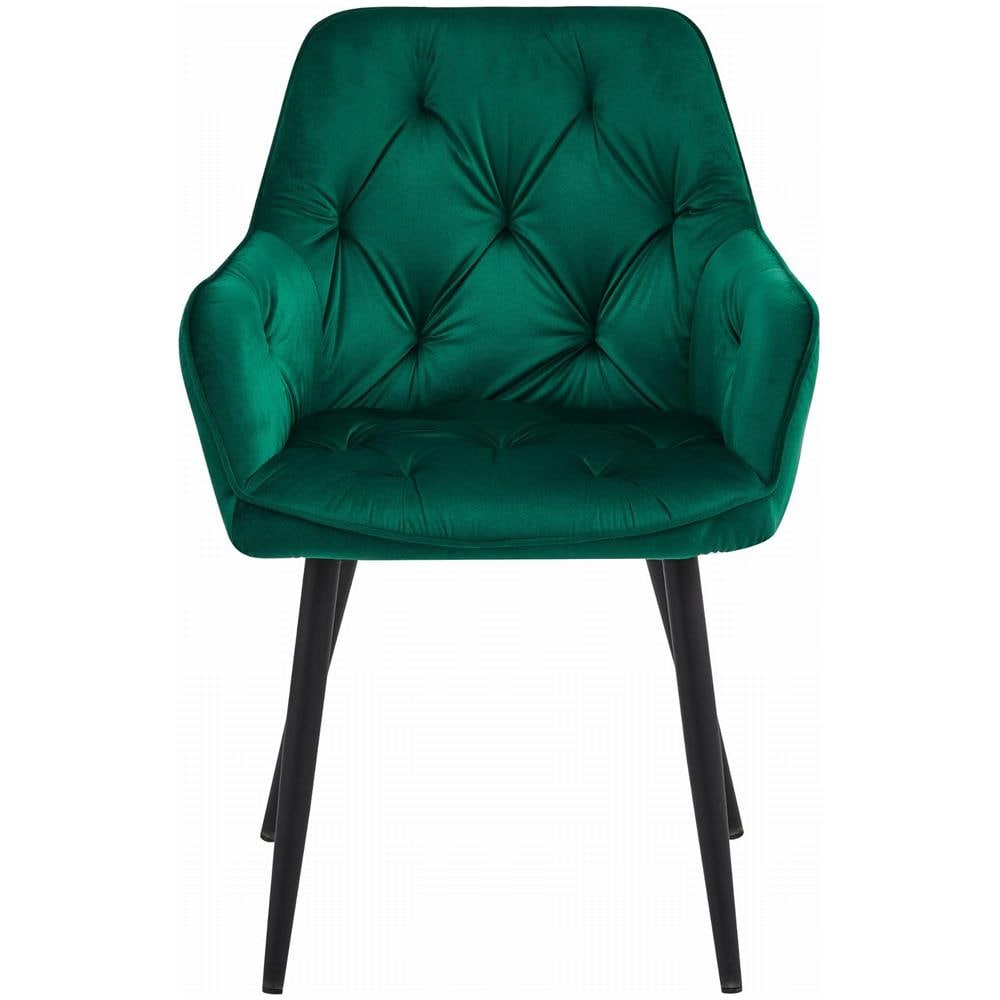 Sedia LUKK - Velluto verde scuro per soggiorno, cucina, sala da pranzo - Foto 2