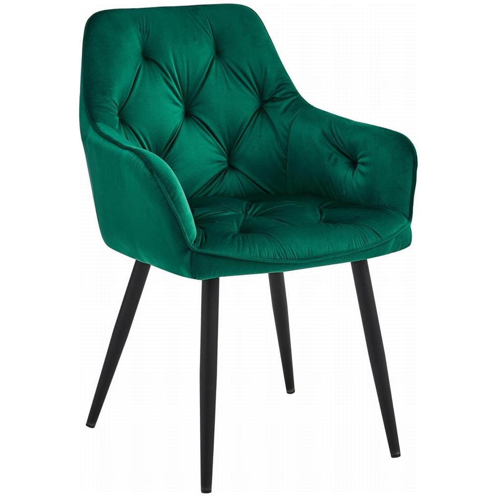 Sedia LUKK - Velluto verde scuro per soggiorno, cucina, sala da pranzo - Foto 1