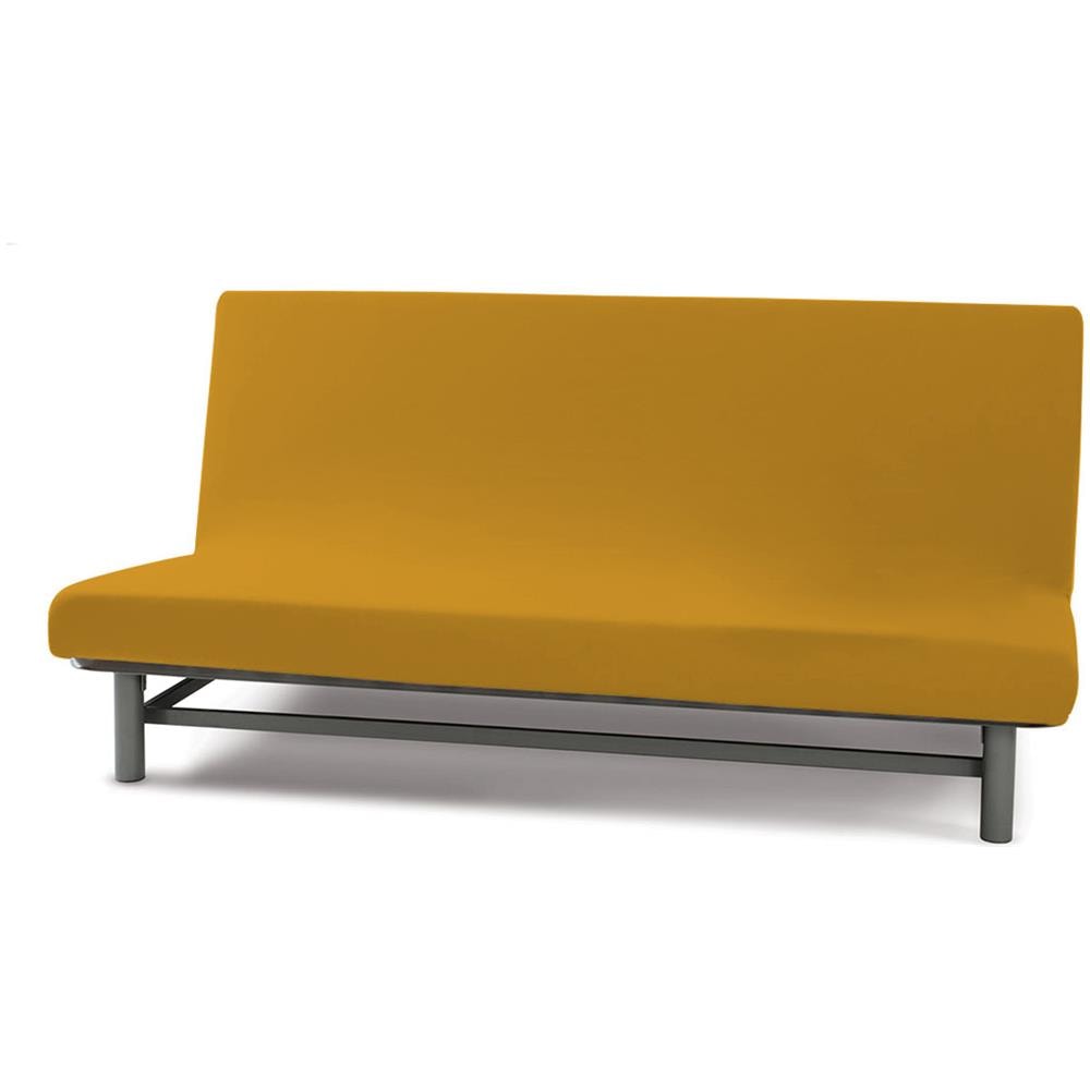 Copridivano Genius Queen Senza Braccioli In Tinta Unita 2 Posti Senape 1008 - Foto 3