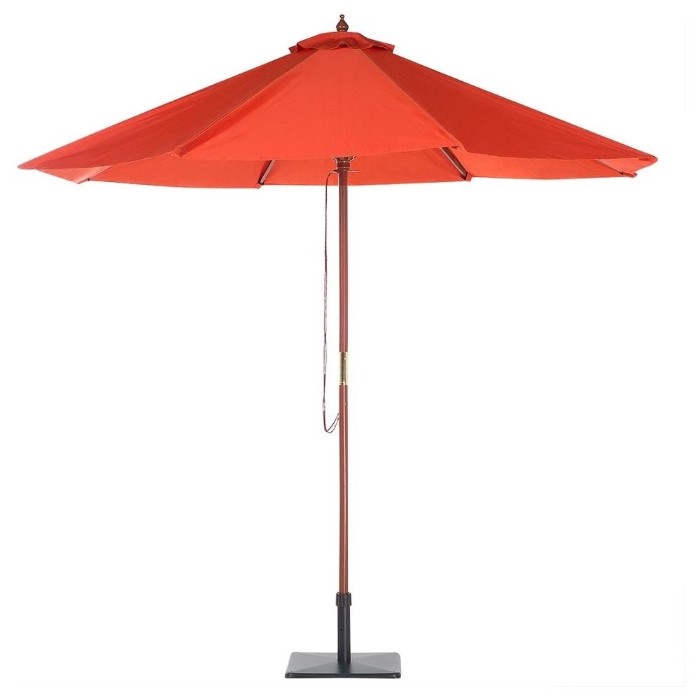 Ombrellone Da Giardino Rosso Mattone On Palo In Legno 270cm Toscana Ii - Foto 2
