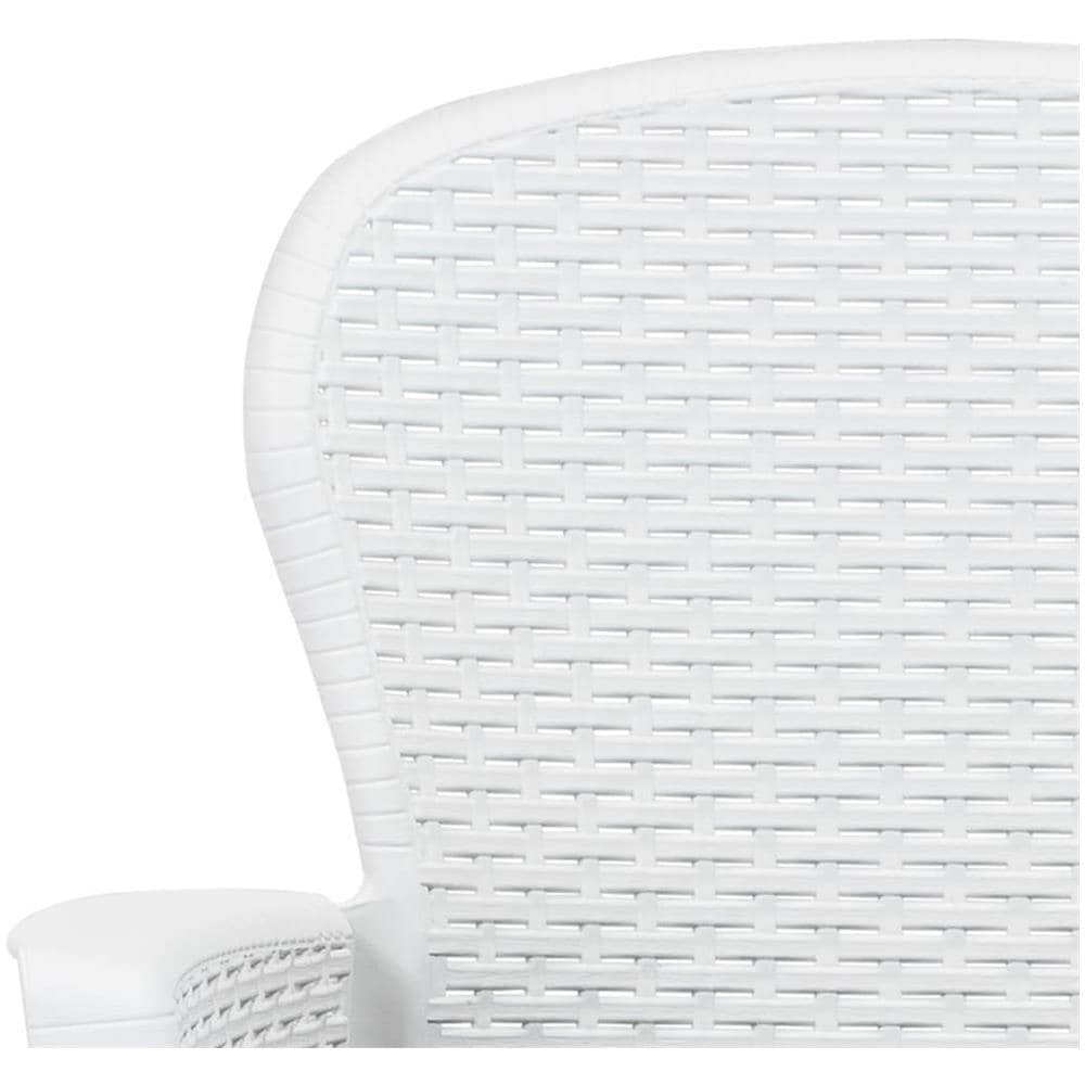 Set Pranzo Da Giardino 5 Pz In Plastica Stile Rattan Bianco - Foto 2