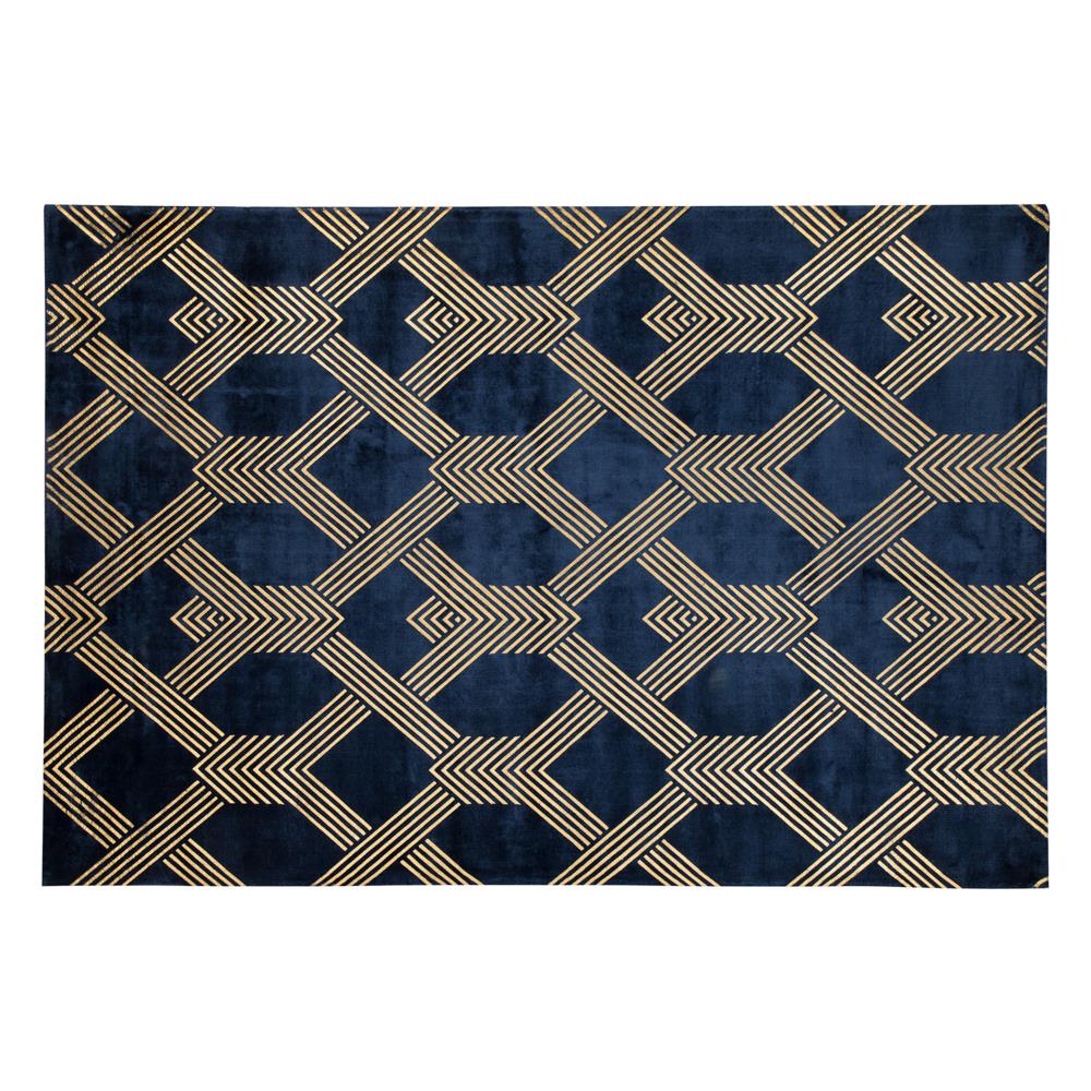 Tappeto A Pelo Corto Blu Marino / oro 160 X 230 Cm Vekse - Foto 2