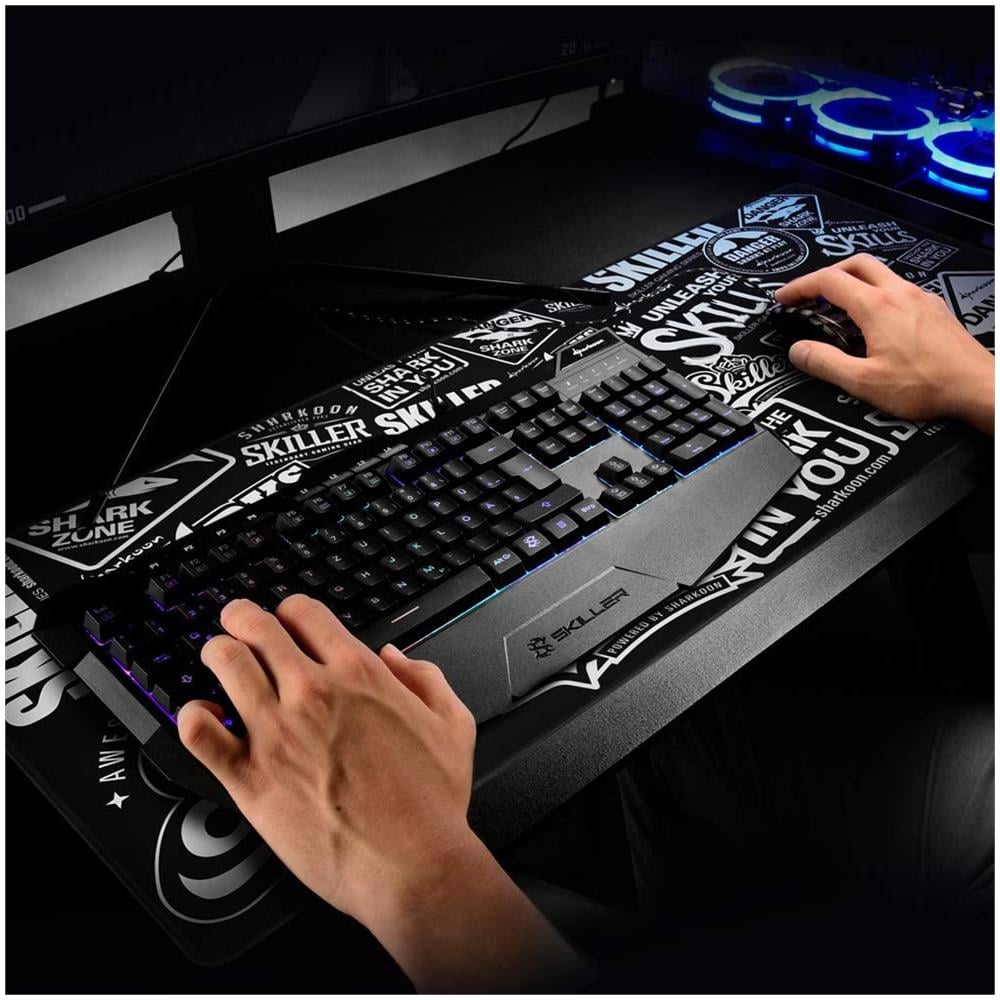 Skiller SGP2 XXL Tappetino per Mouse Gaming con Base Antiscivolo 900x400 mm - Nero - Foto 5