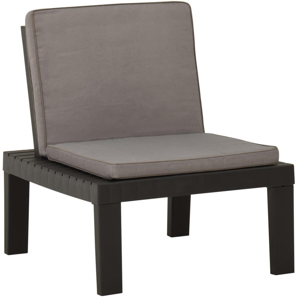 Poltrona Da Giardino Con Cuscino In Plastica Grigia - Foto 1