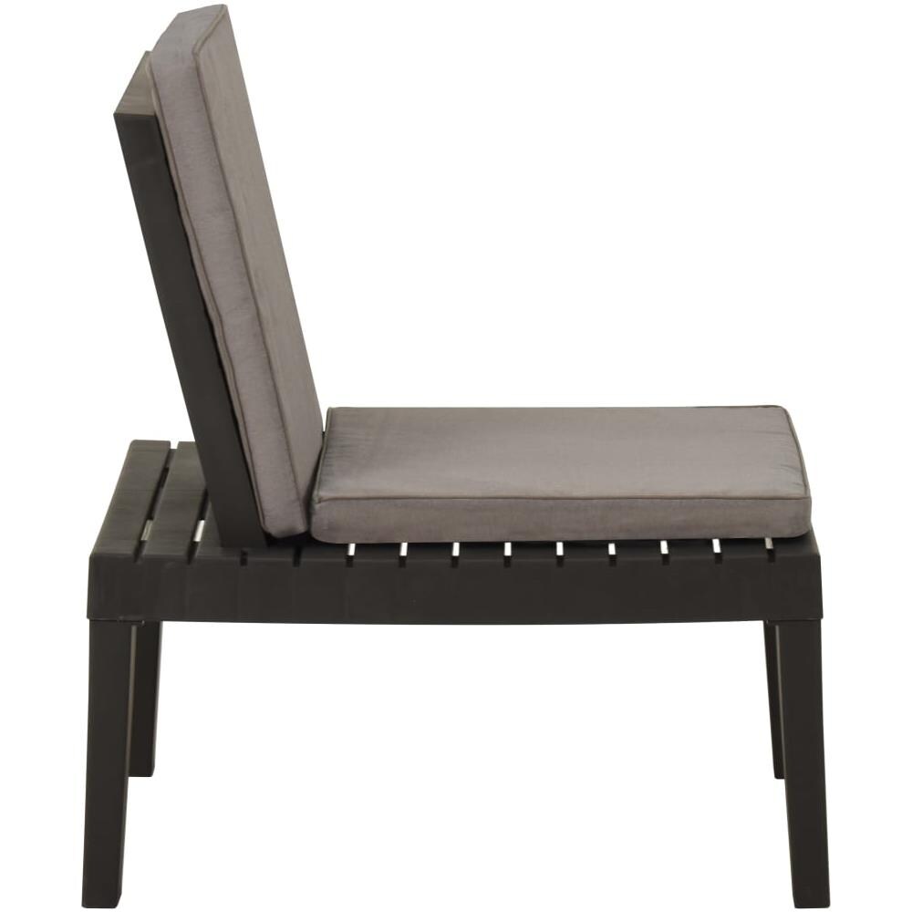 Poltrona Da Giardino Con Cuscino In Plastica Grigia - Foto 2