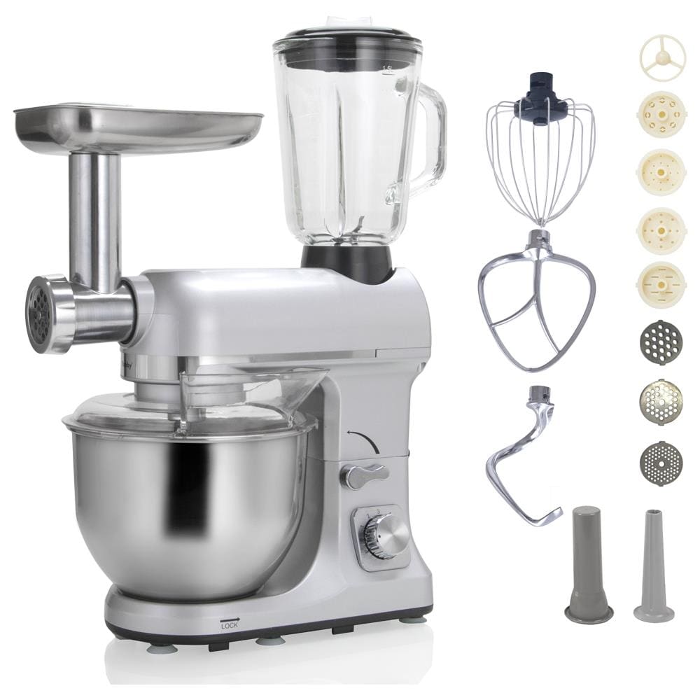 Robot Multifunzione 5l 1000w Argento Con Tritatutto E Frullatore 1,5l In Vetro - Robimix Silver - Foto 1