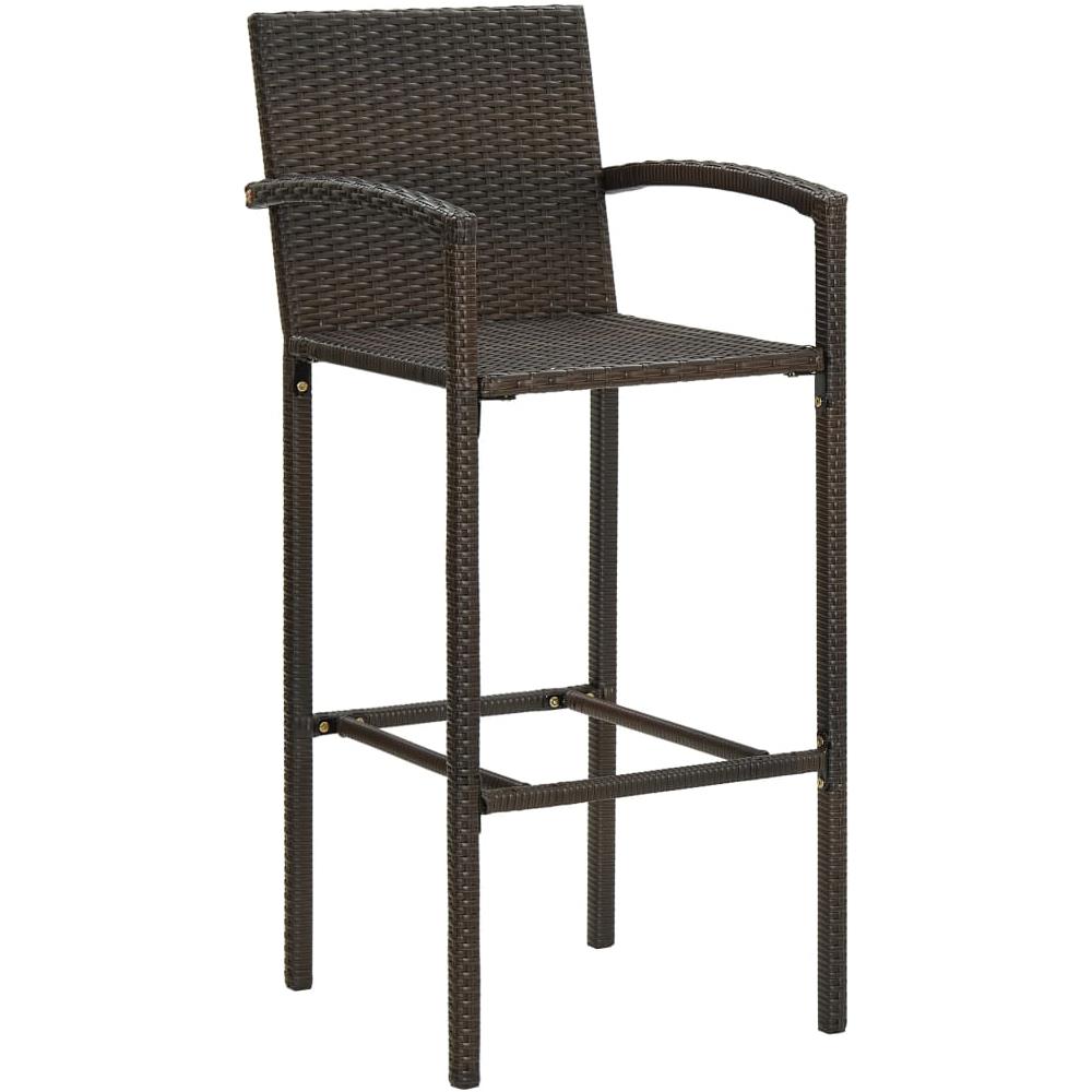 Set Bar da Giardino 3 pz in Polyrattan Marrone - Foto 1
