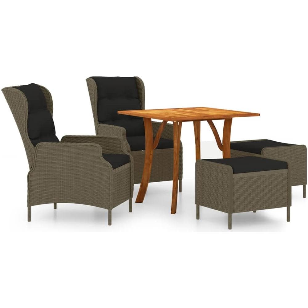 Set Mobili Da Pranzo Per Giardino 5 Pz Marrone - Foto 1