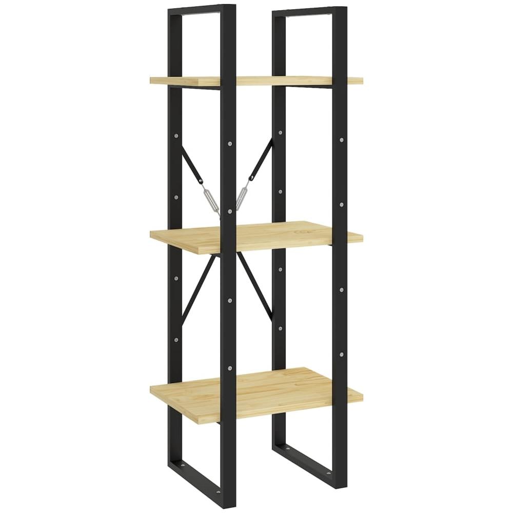 Libreria a 3 Ripiani 40x30x105 cm in Legno Massello di Pino - Foto 1