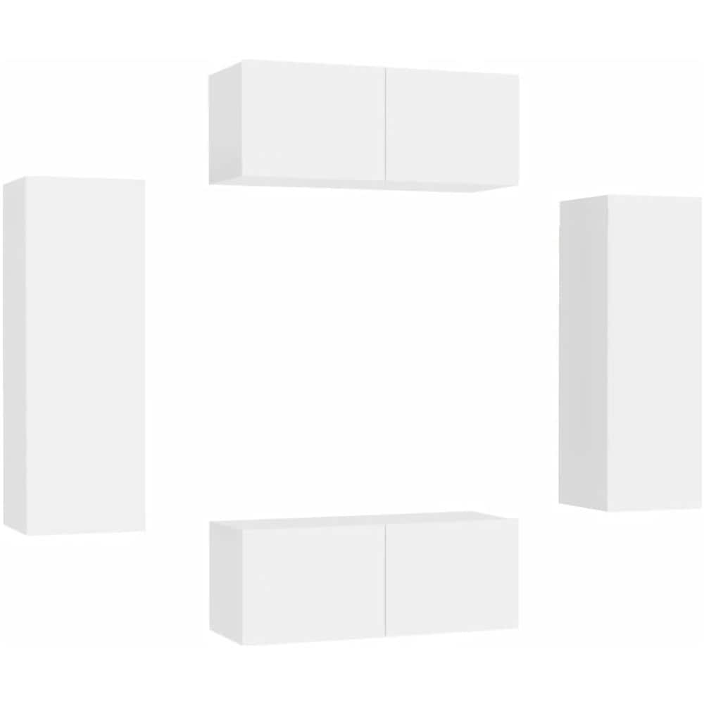 Set Mobile Tv 4 Pz Bianco In Truciolato - Foto 2