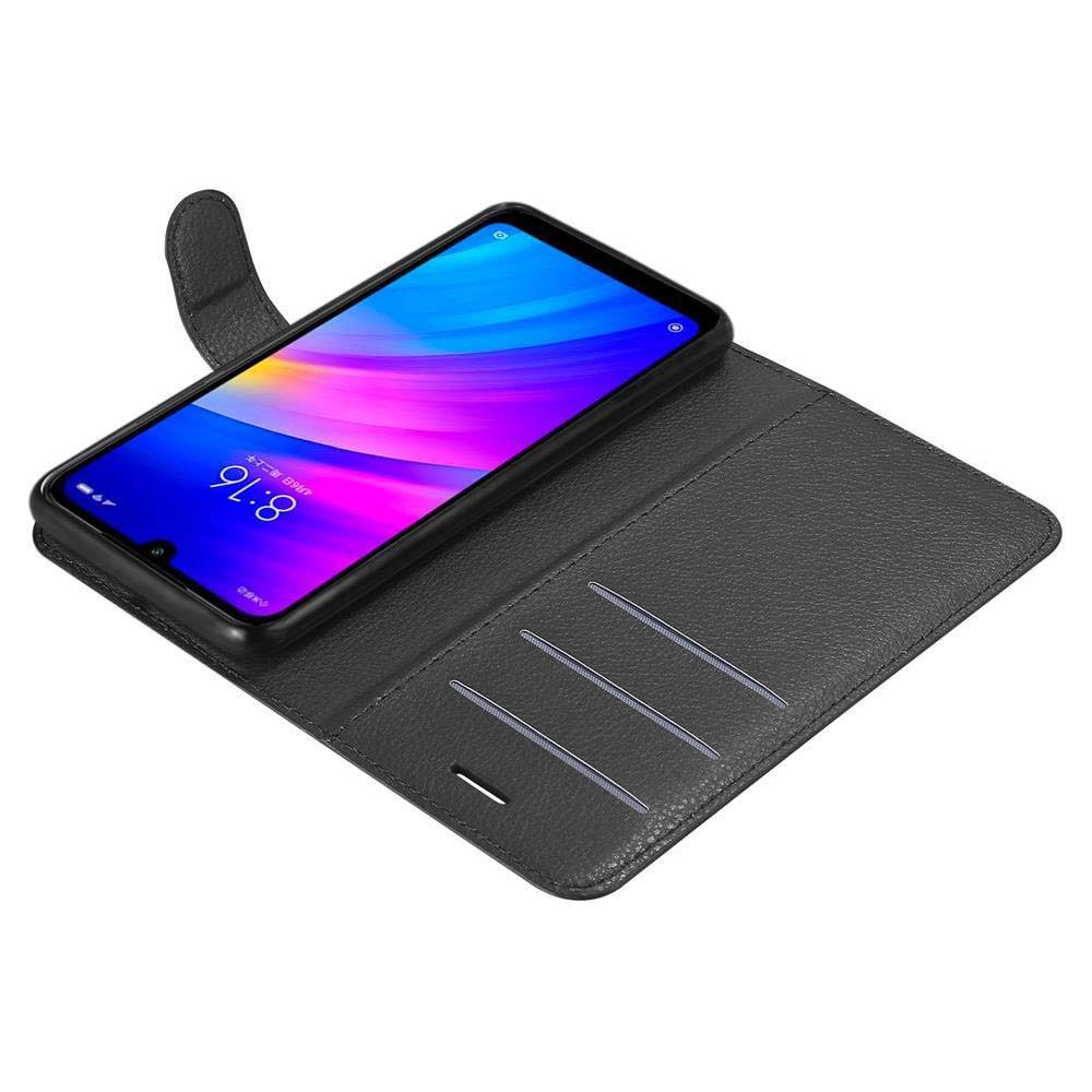 Custodia Compatibile Con Xiaomi Redmi 7 In Nero Carbone - Coperchio Protettiva Con Chiusura Magnetica, Funzione Stand E Tasca Per Le Carte - Foto 8