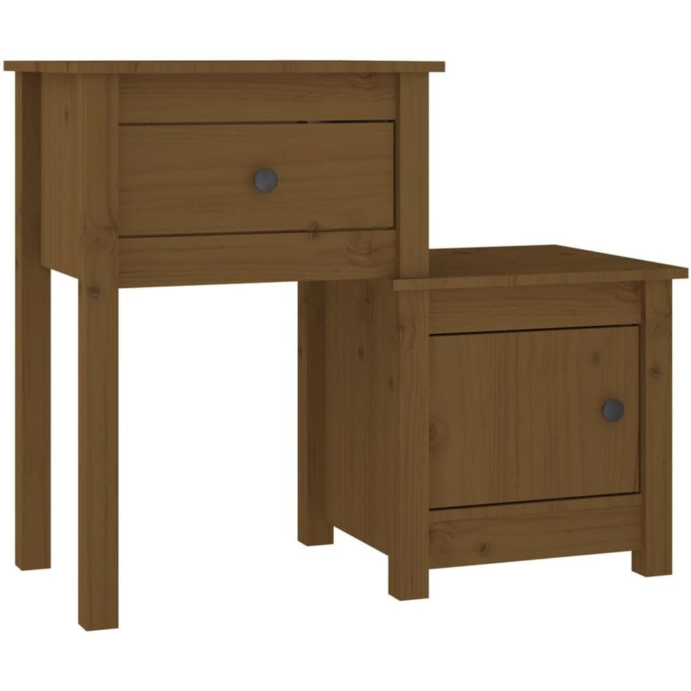 Comodini 2 Pz Miele 79,5x38x65,5 Cm In Legno Massello Di Pino - Foto 3