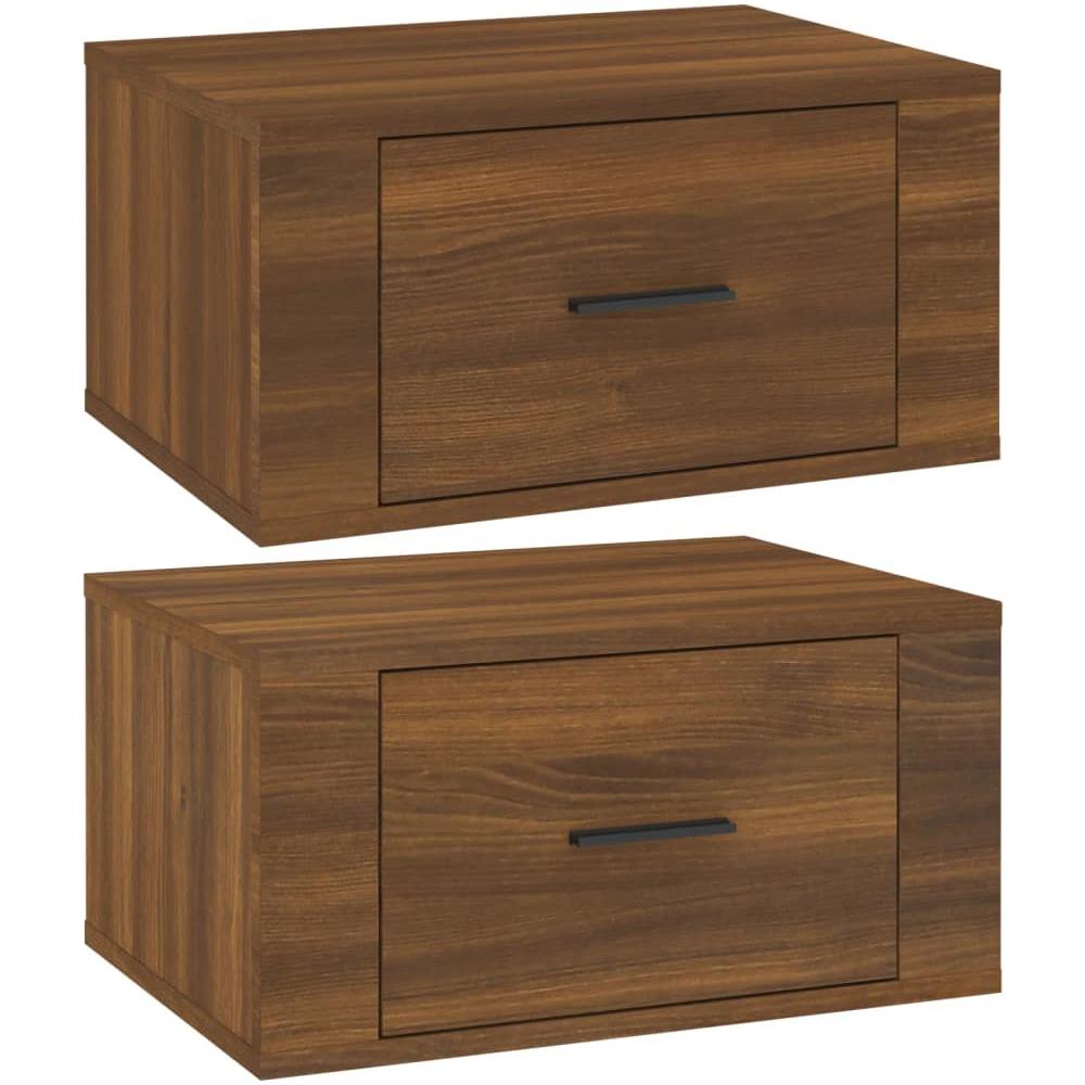 Comodini A Muro 2 Pz Rovere Marrone 50x36x25 Cm - Foto 2