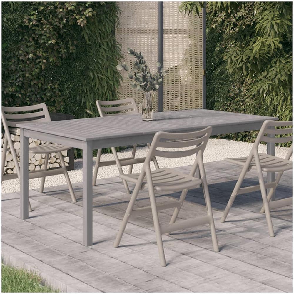 Tavolo Da Giardino Grigio 200x100x75cm Legno Massello Di Acacia - Foto 1