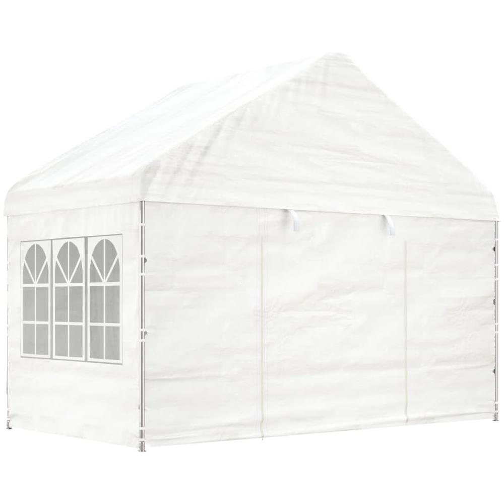 Gazebo Con Tetto Bianco 4,08x2,23x3,22 M In Polietilene - Foto 1