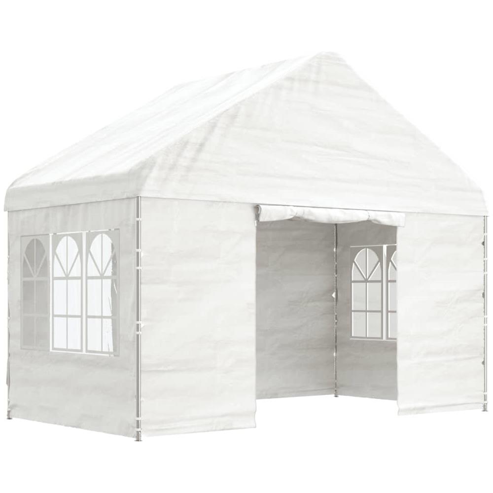 Gazebo Con Tetto Bianco 4,08x2,23x3,22 M In Polietilene - Foto 2