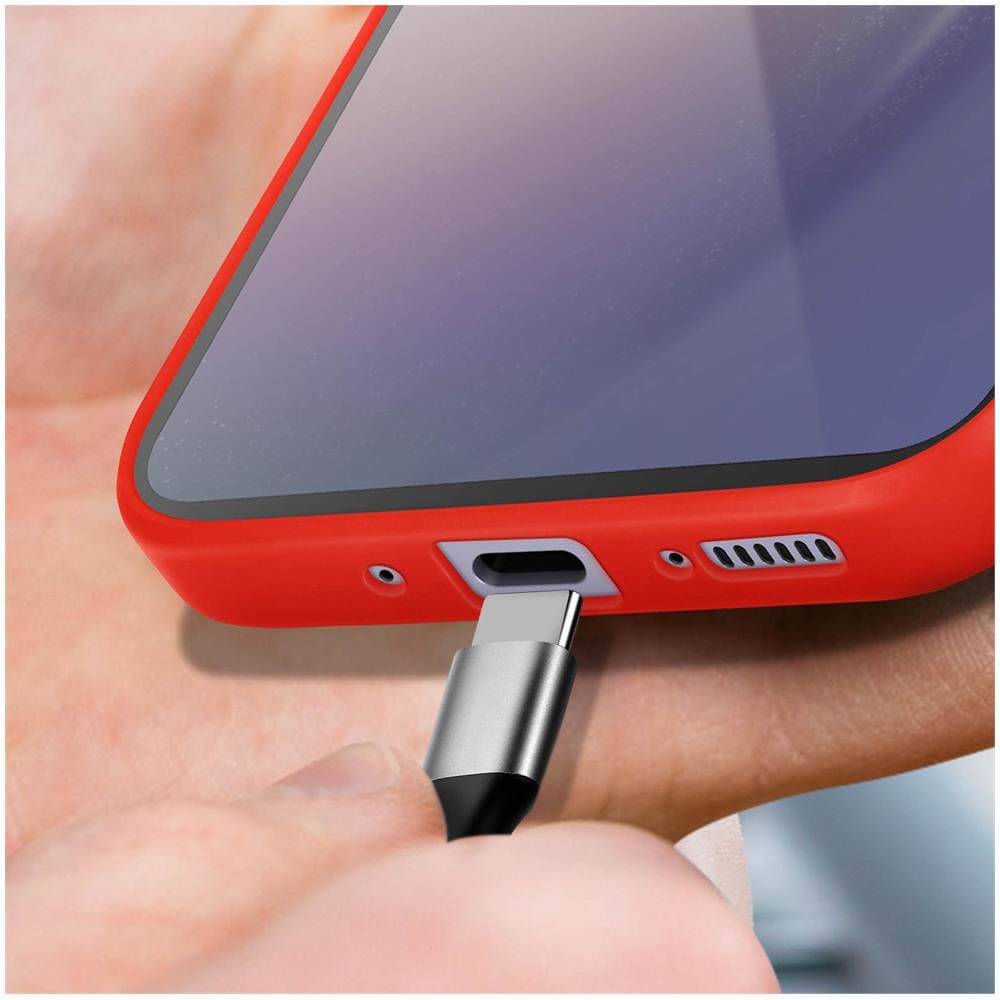 Cover 360° Per Galaxy A34 5g Retro Rigido Protezione Schermo Flessibile Rosso - Foto 2