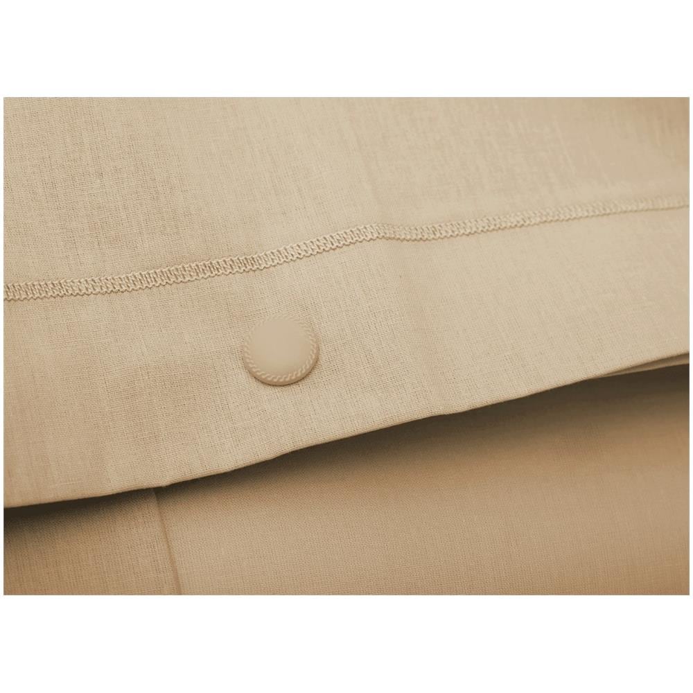 Completo Lenzuola Made In Italy In Puro Cotone Tinta Unita Varie Colorazioni Matrimoniale Beige - Foto 2