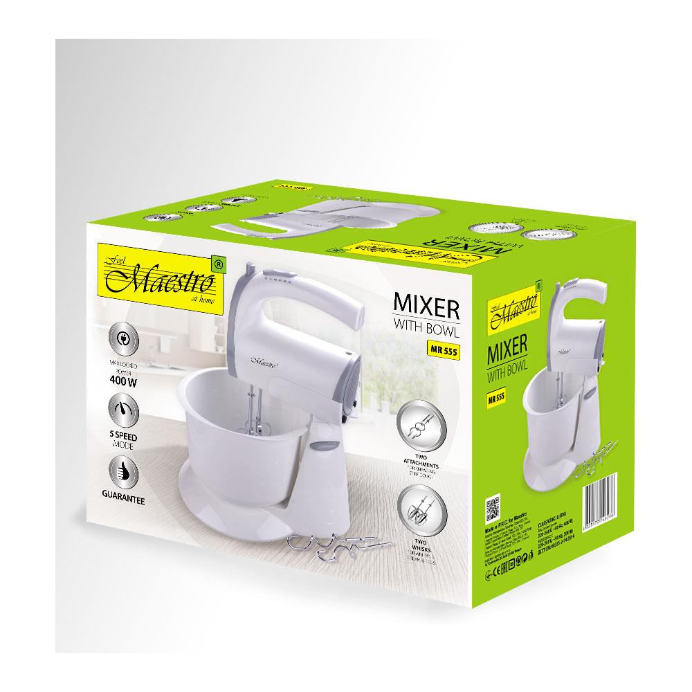 MR555NEW sbattitore Sbattitore con base 400 W Grigio, Bianco - Foto 4