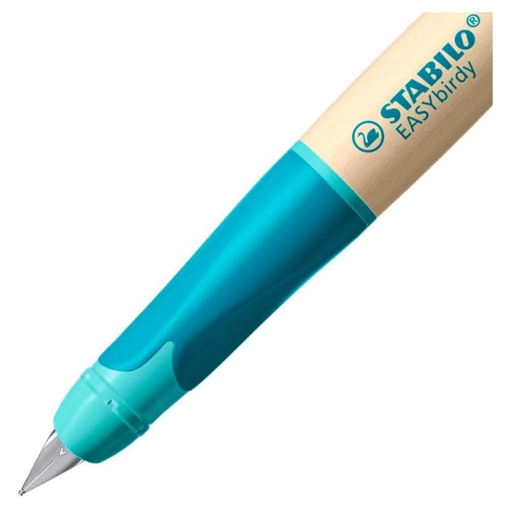 EASYbirdy Timber - Penna Stilografica Ergonomica - Verde - per Destrimani - Punta Principiante - Cartuccia Blu inclusa - Foto 2