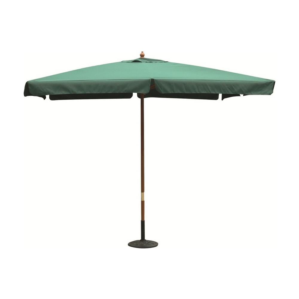 Ombrellone Da Giardino 3 X 3 Palo Centrale In Legno Per Esterno Telo Verde Scuro Ristorante Gelateria Bar Hotel Albergo - Foto 1