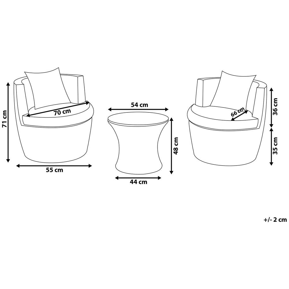 Set Da Balcone 2 Posti In Rattan Grigio Capri - Foto 2