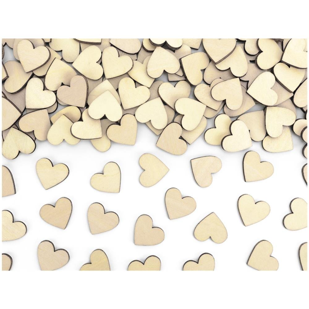 Partydeco - 50 Coriandoli In Legno Cuori 2x2 Cm - Foto 1