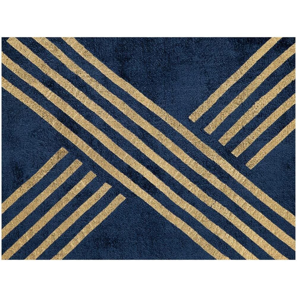 Tappeto A Pelo Corto Blu Marino / oro 140 X 200 Cm Vekse - Foto 2
