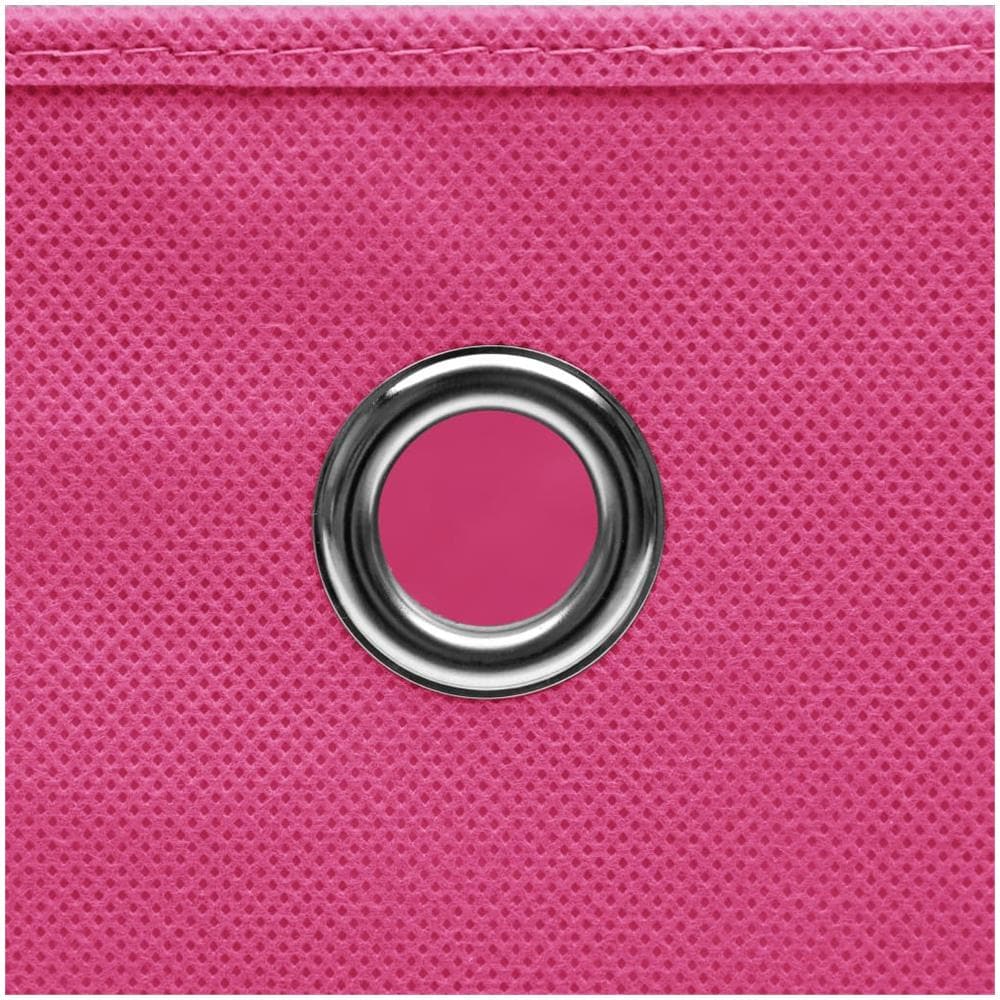 Scatole Portaoggetti con Coperchi 4pz Rosa 32x32x32 cm Tessuto - Foto 2