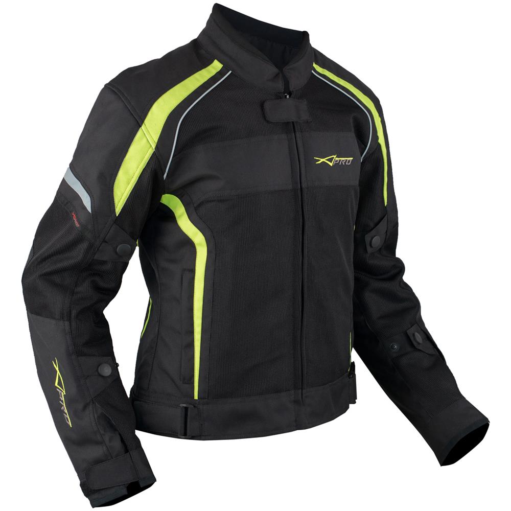 Donna Giacca Moto Tessuto Impermeabile Traspirante Riflettente Fluo S - Foto 5