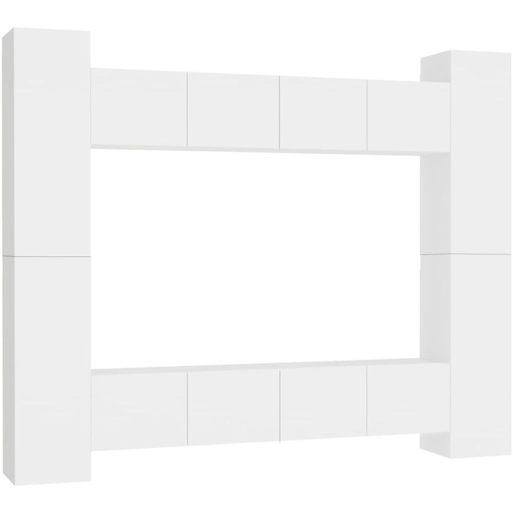 Set Mobile Tv 8 Pz Bianco In Truciolato - Foto 2