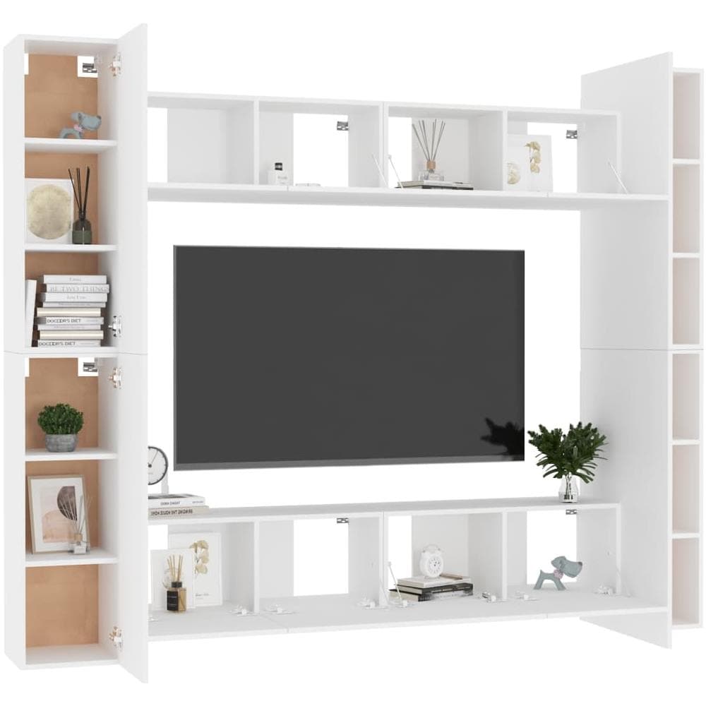 Set Mobile Tv 8 Pz Bianco In Truciolato - Foto 3