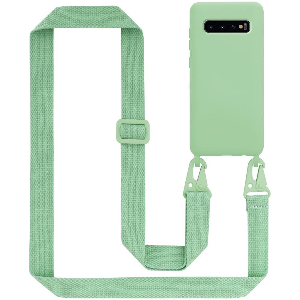 Cadorabo Catena Di Telefoni Cellulari Compatibile Con Samsung Galaxy S10 4g In Liquid Verde Chiaro - Coperchio Di Protezione In Silicone Con Cordino Regolabile In Lunghezza - Foto 1