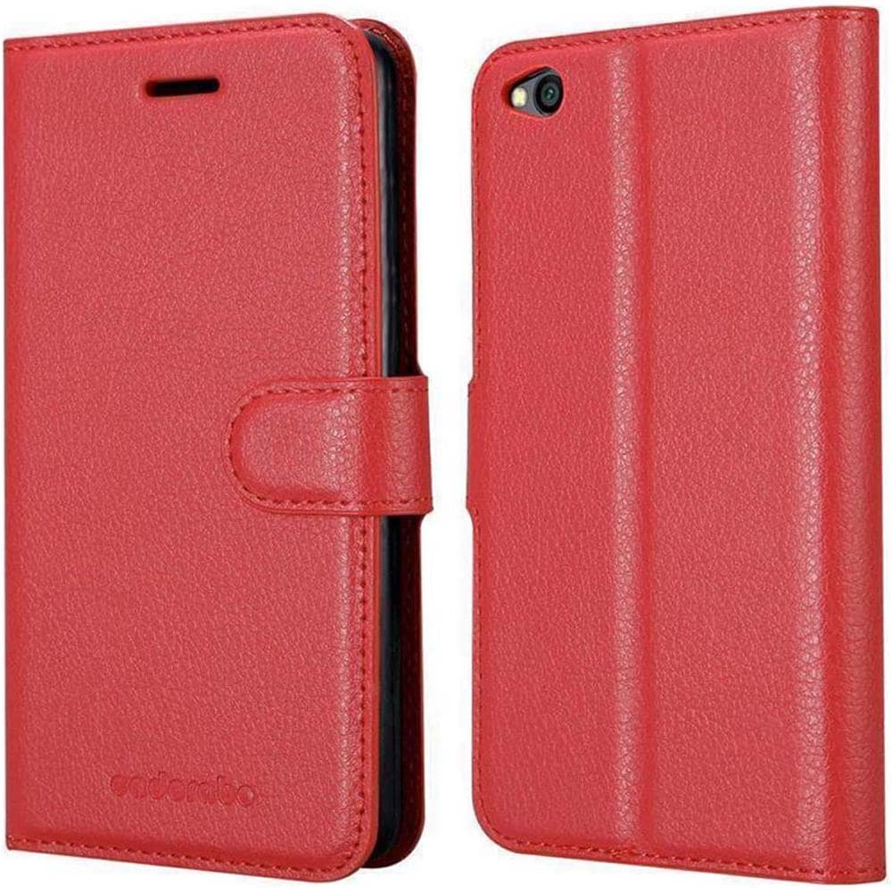 Custodia Compatibile Con Xiaomi Redmi Go In Rosso Carminio - Coperchio Protettiva Con Chiusura Magnetica, Funzione Stand E Tasca Per Le Carte - Foto 8