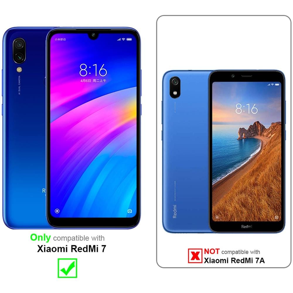 Custodia Compatibile Con Xiaomi Redmi 7 In Rosso Carminio - Coperchio Protettiva Con Chiusura Magnetica, Funzione Stand E Tasca Per Le Carte - Foto 2