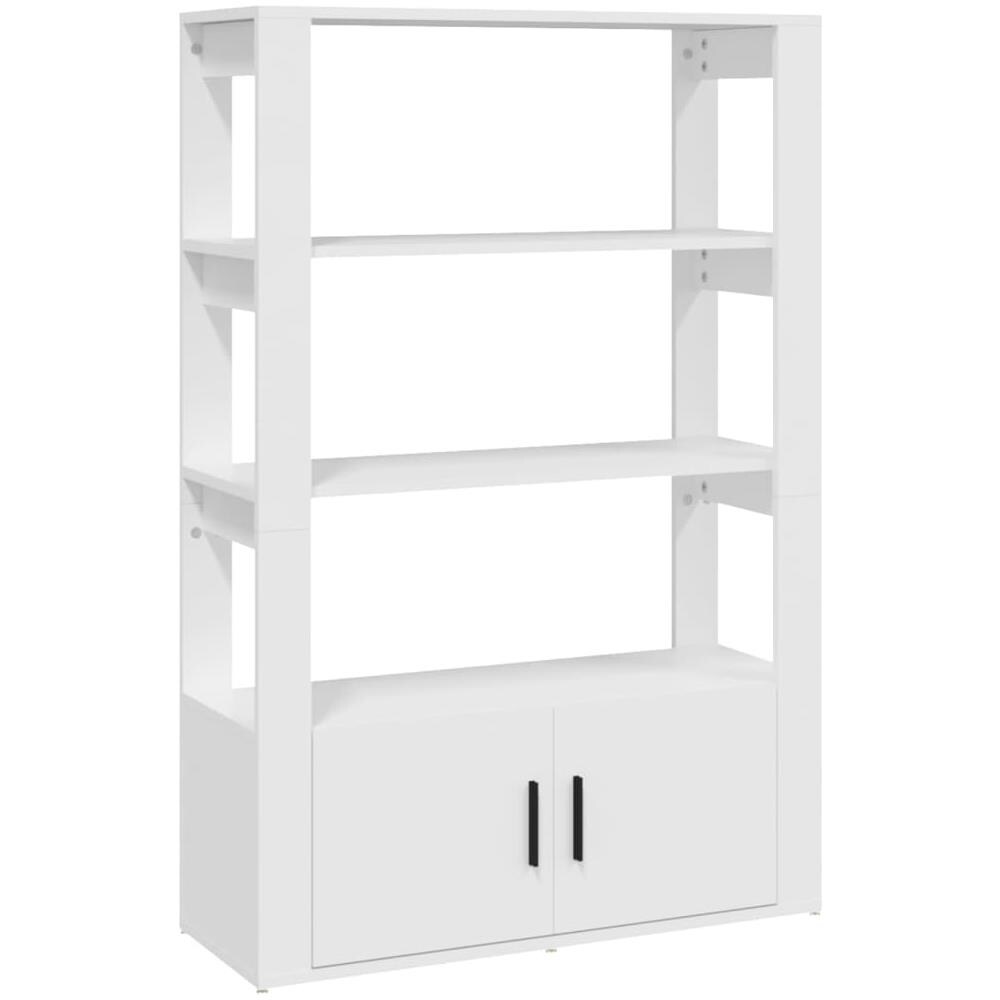 Credenza Bianca 80x30x119,5 Cm In Legno Multistrato - Foto 2