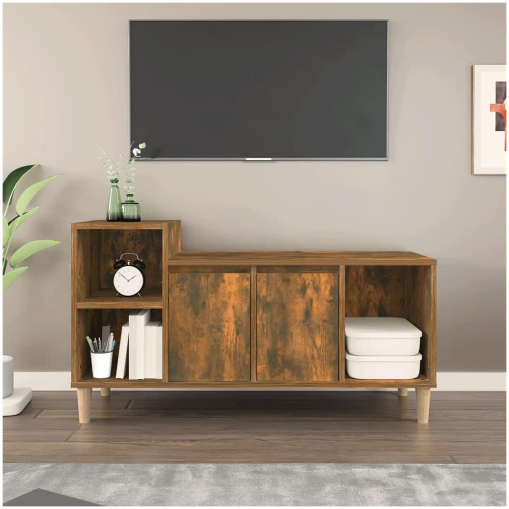 Mobile Tv Rovere Fumo 100x35x55 Cm In Legno Multistrato - Foto 1