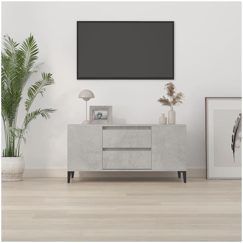 Mobile Per Tv Grigio Cemento 102x44,5x50 Cm Legno Multistrato - Foto 10