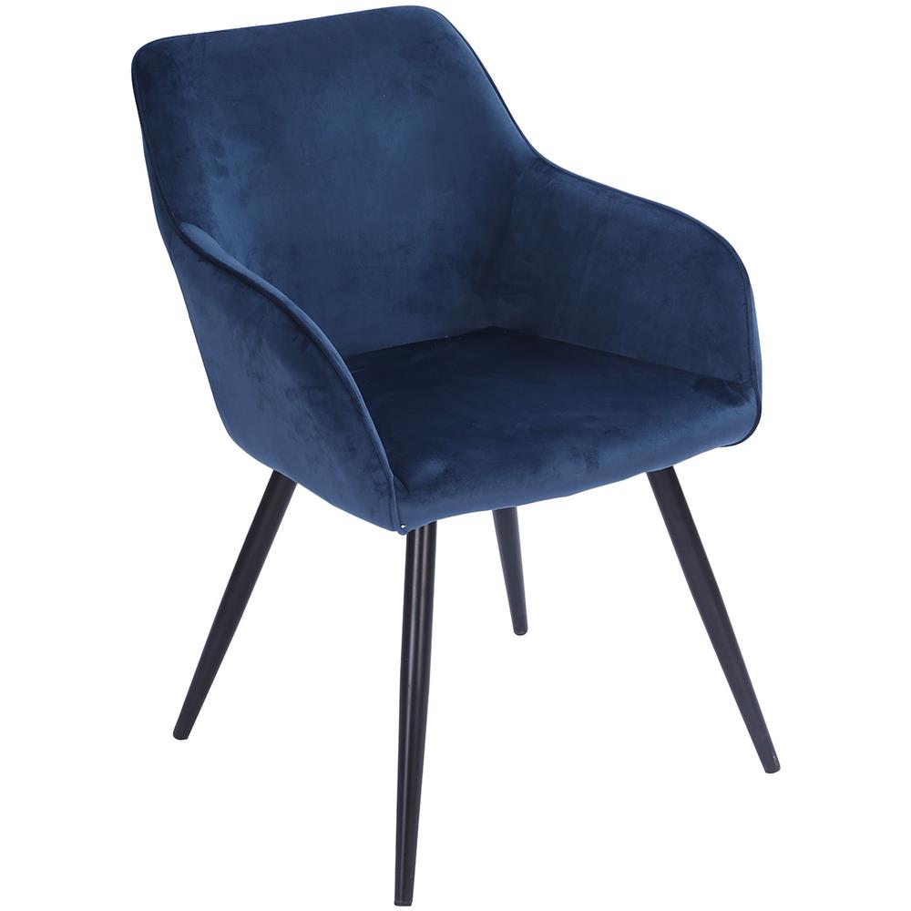 Sedia Vintage Gisele In Velluto Blu - Foto 1