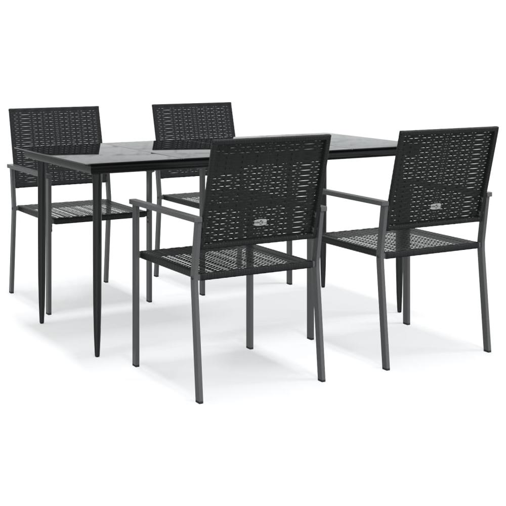 Set Da Pranzo Da Giardino 5 Pz In Polyrattan E Acciaio - Foto 2